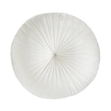 Catherine Lansfield Pleated Round Button Filled Cushion - Natural - Round Cushion Natural