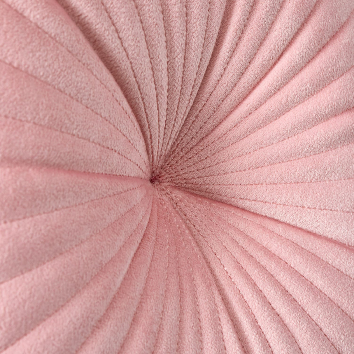 Catherine Lansfield Pleated Round Button Filled Cushion - Pink - Round Cushion Pink