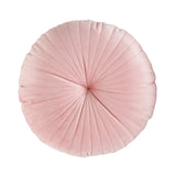 Catherine Lansfield Pleated Round Button Filled Cushion - Pink - Round Cushion Pink