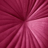 Catherine Lansfield Pleated Round Button Filled Cushion - Hot Pink - Velvet Round Cushion Hot Pink
