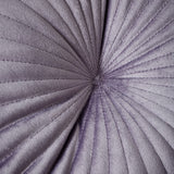 Catherine Lansfield Pleated Round Button Filled Cushion - Lilac - Velvet Round Cushion Lilac