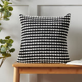 Catherine Lansfield Stab Stitch Filled Cushion 43cm x 43cm - Black