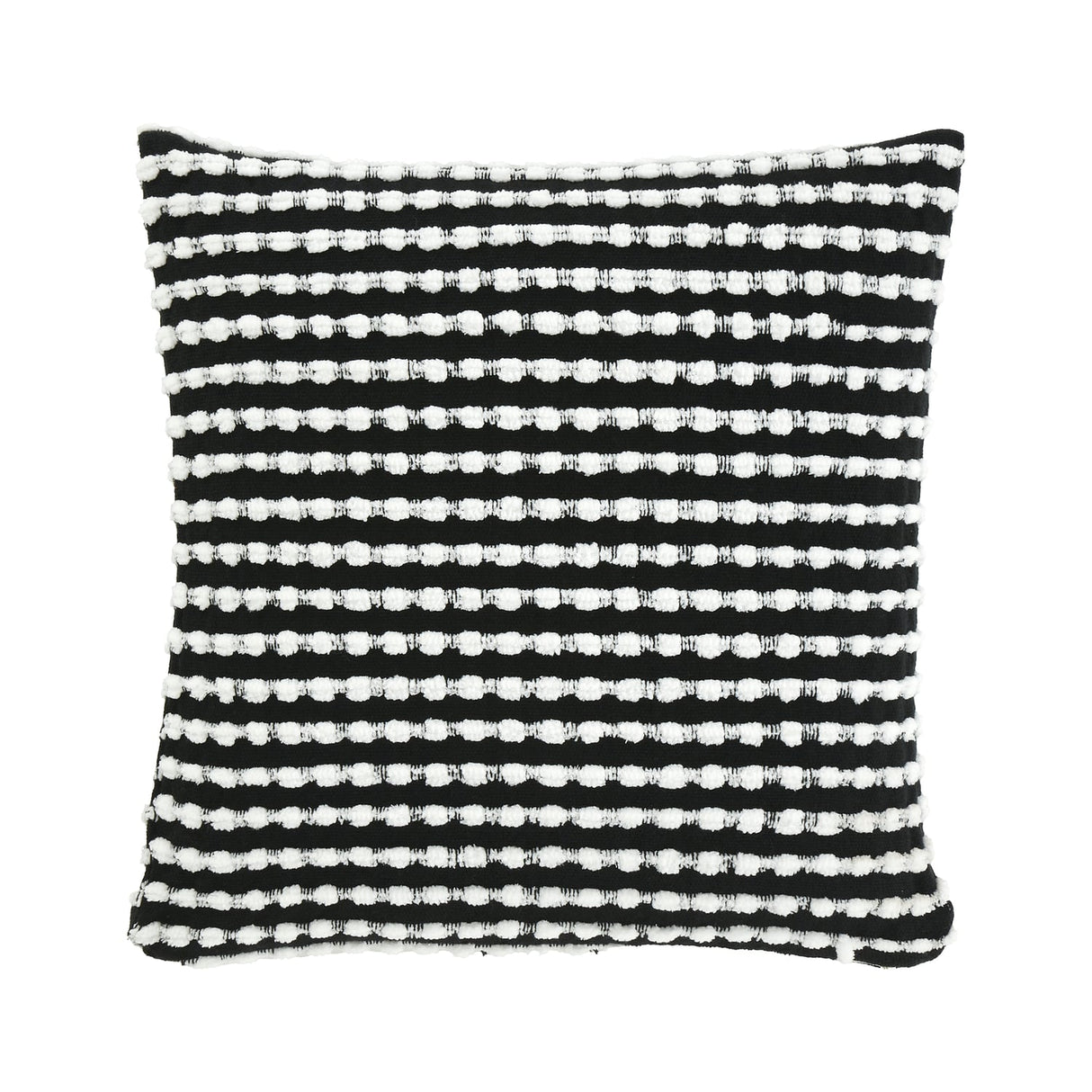 Catherine Lansfield Stab Stitch Filled Cushion 43cm x 43cm - Black - Stab Stitch Black Cushion