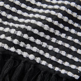 Catherine Lansfield Stab Stitch Throw – Black – 125cm x 150cm - Stab Stitch Black Throw