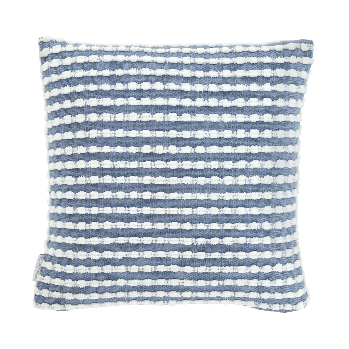 Catherine Lansfield Stab Stitch Filled Cushion 43cm x 43cm - Blue - Stab Stitch Blue Cushion