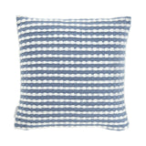 Catherine Lansfield Stab Stitch Filled Cushion 43cm x 43cm - Blue - Stab Stitch Blue Cushion