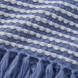 Catherine Lansfield Stab Stitch Throw – Blue – 125cm x 150cm - Stab Stitch Blue Throw