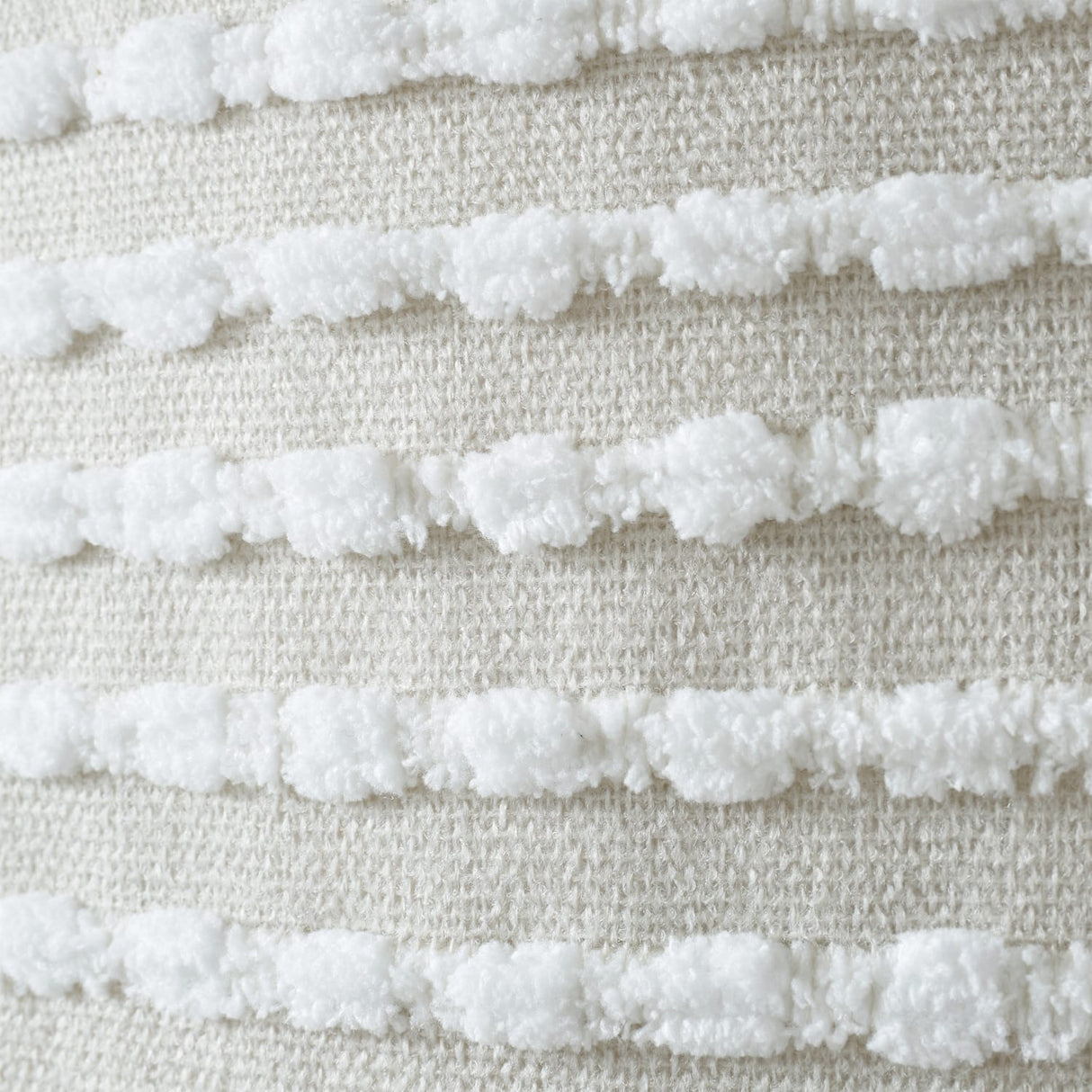 Catherine Lansfield Stab Stitch Filled Cushion 43cm x 43cm - Natural - Stab Stitch Cushion Natural