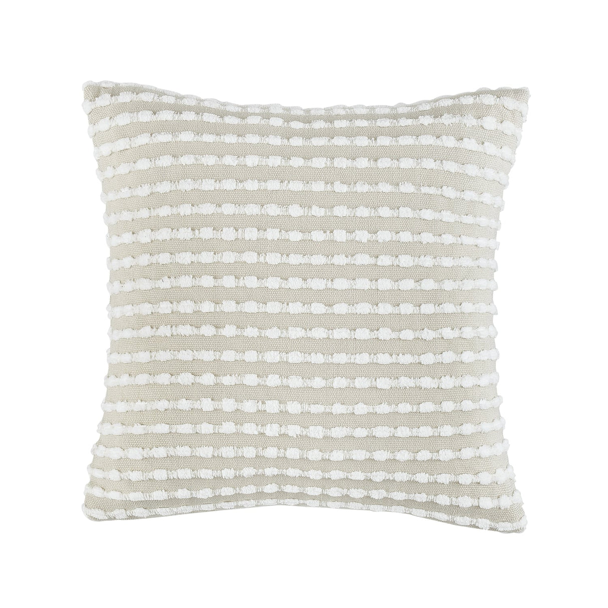 Catherine Lansfield Stab Stitch Filled Cushion 43cm x 43cm - Natural - Stab Stitch Cushion Natural