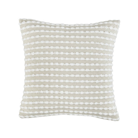Catherine Lansfield Stab Stitch Filled Cushion 43cm x 43cm - Natural - Stab Stitch Cushion Natural