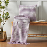 Catherine Lansfield Stab Stitch Filled Cushion 43cm x 43cm - Lilac - Stab Stitch Lilac Group