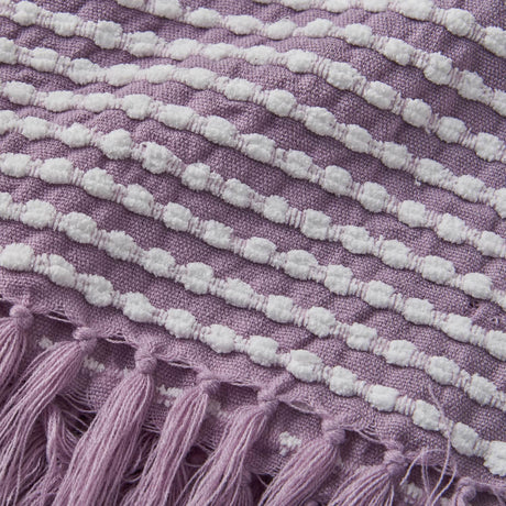 Catherine Lansfield Stab Stitch Throw – Lilac – 125cm x 150cm - Stab Stitch Lilac Throw