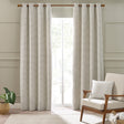 Catherine Lansfield Stab Stitch Natural Lined Eyelet Curtains - Natural