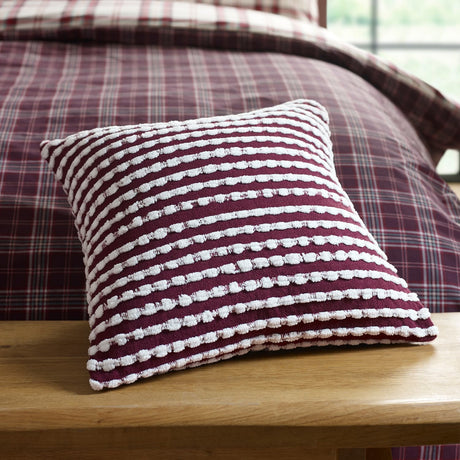 Catherine Lansfield Stab Stitch Filled Cushion 43cm x 43cm - Plum