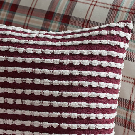 Catherine Lansfield Stab Stitch Filled Cushion 43cm x 43cm - Plum - Stab Stitch Plum Cushion