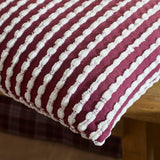 Catherine Lansfield Stab Stitch Filled Cushion 43cm x 43cm - Plum - Stab Stitch Plum Cushion