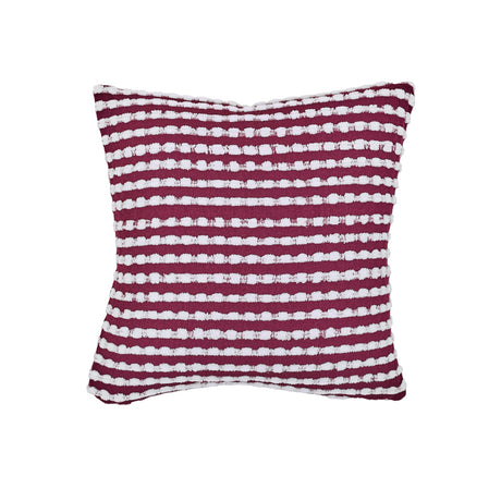 Catherine Lansfield Stab Stitch Filled Cushion 43cm x 43cm - Plum - Stab Stitch Plum Cushion