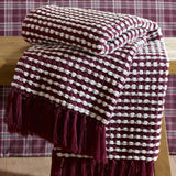 Catherine Lansfield Stab Stitch Throw – Plum – 125cm x 150cm