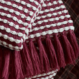 Catherine Lansfield Stab Stitch Throw – Plum – 125cm x 150cm - Stab Stitch Plum Throw