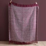 Catherine Lansfield Stab Stitch Throw – Plum – 125cm x 150cm - Stab Stitch Plum Throw