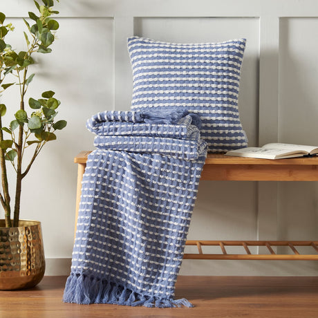 Catherine Lansfield Stab Stitch Throw – Natural – 125cm x 150cm - Stab Stitch Throw Group