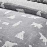 Catherine Lansfield Cosy Polar Bear Duvet Cover Set - Grey - Cosy Polar Bear Duvet Set