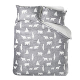 Catherine Lansfield Cosy Polar Bear Duvet Cover Set - Grey - Cosy Polar Bear Duvet Set