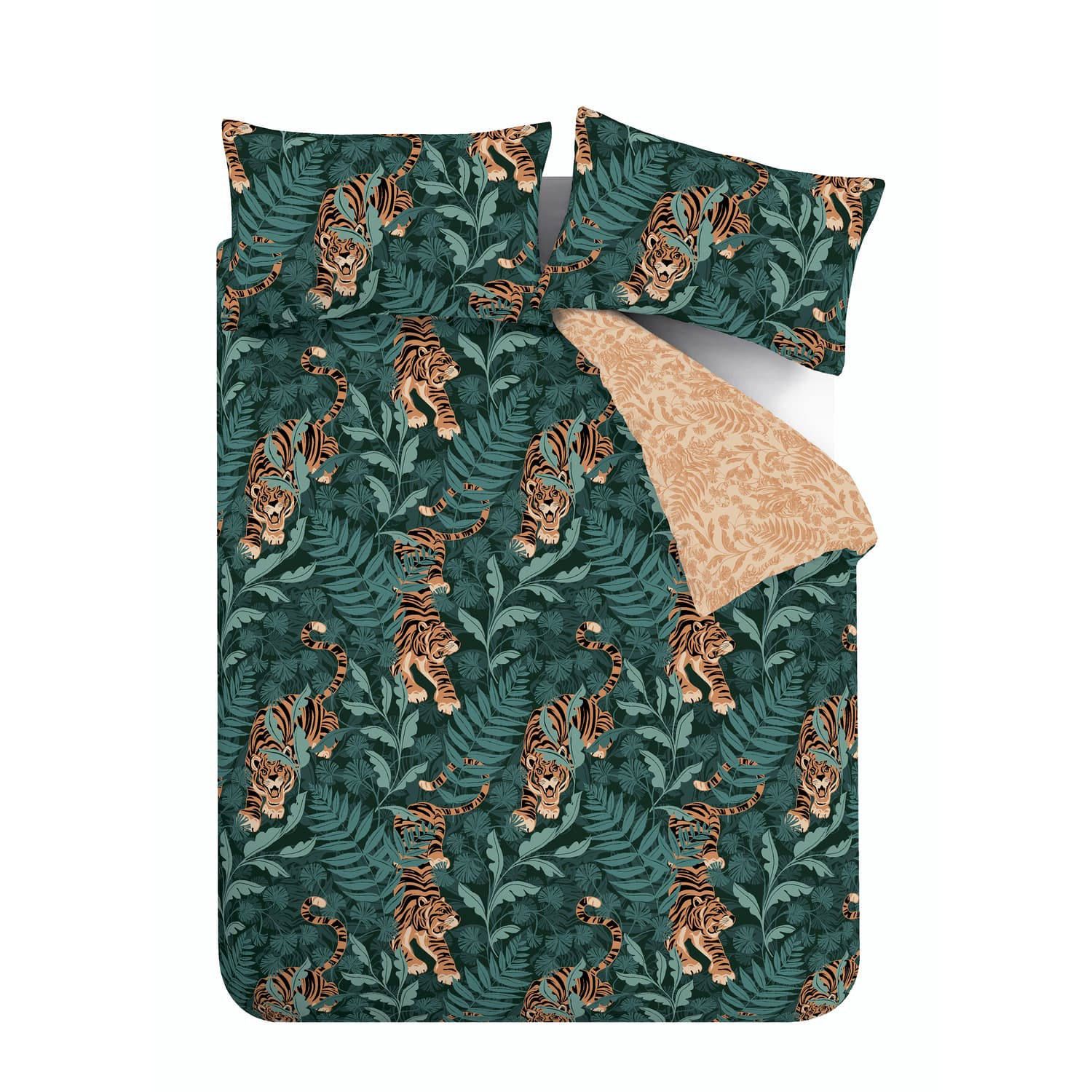 Catherine Lansfield Tropic Tiger Leaf Duvet Cover Set - Tropic Tiger Leaf Duvet Set