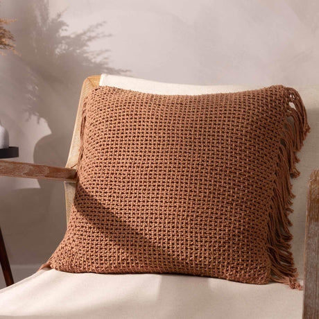 Nimble Fringed Cotton Cushion Cover 18" x 18" by Yard