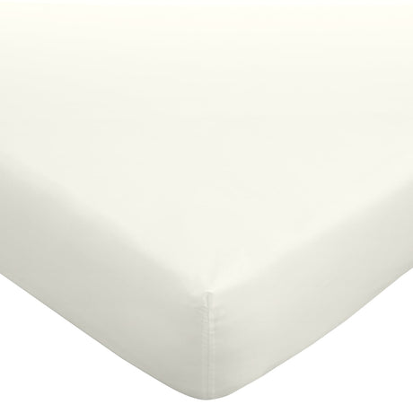 Bianca Fine Linens 180 Thread Count Egyptian Cotton 34cm Deep Fitted Sheet - Egyptian Cotton Fitted Sheet Cream