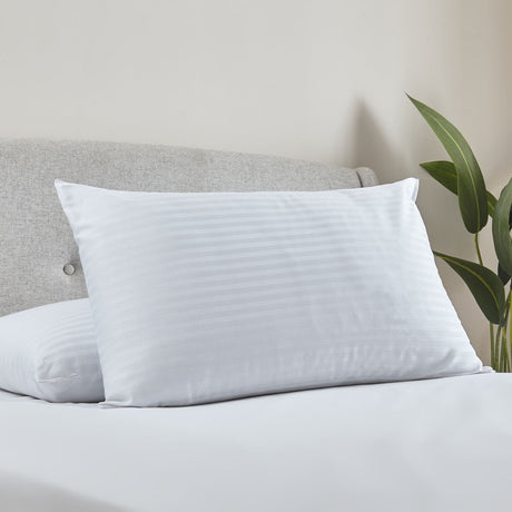 Catherine Lansfield Luxury Hotel Pillow Pair 200 Thread Count Satin Stripe - Hotel Satin Stripe Pillow Pair
