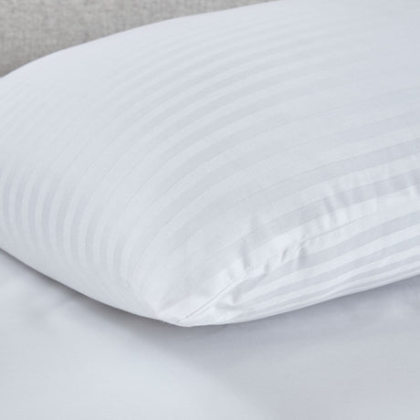 Catherine Lansfield Luxury Hotel Pillow Pair 200 Thread Count Satin Stripe - Hotel Satin Stripe Pillow Pair