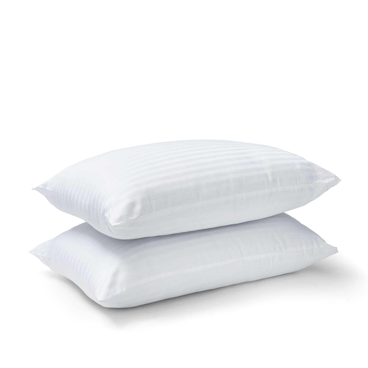 Catherine Lansfield Luxury Hotel Pillow Pair 200 Thread Count Satin Stripe - Hotel Satin Stripe Pillow Pair