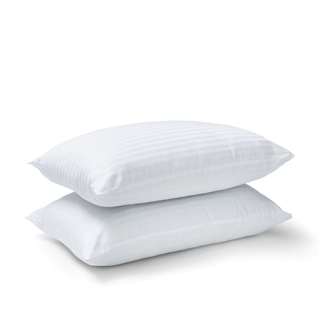Catherine Lansfield Luxury Hotel Pillow Pair 200 Thread Count Satin Stripe - Hotel Satin Stripe Pillow Pair