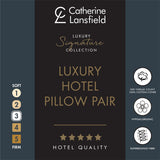 Catherine Lansfield Luxury Hotel Pillow Pair 200 Thread Count Satin Stripe - Hotel Satin Stripe Pillow Pair