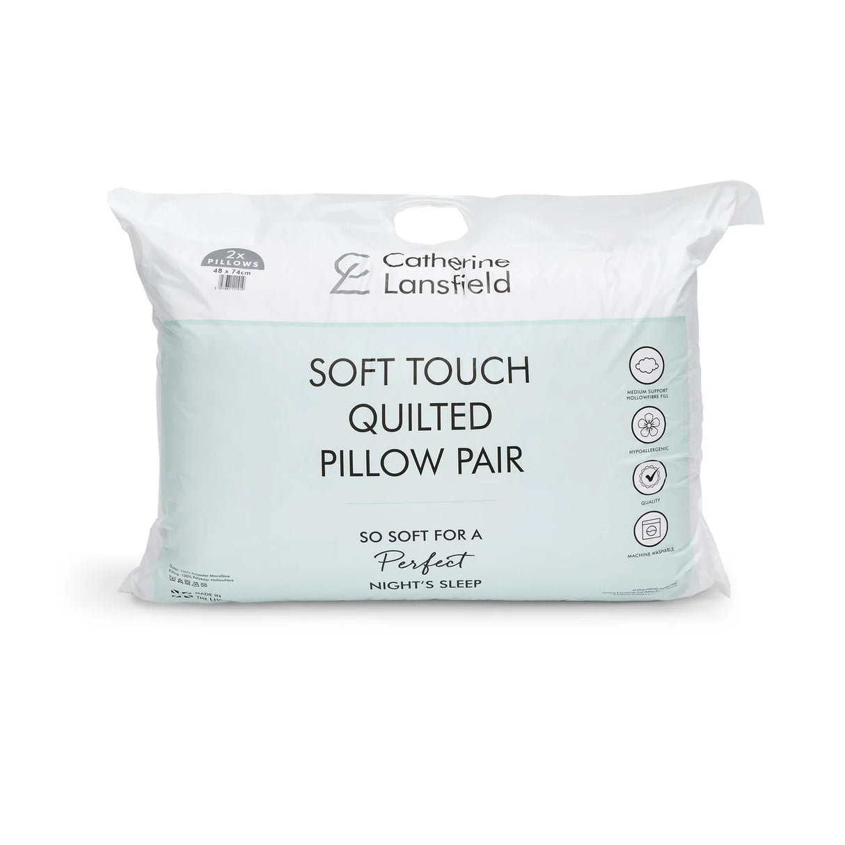 Catherine Lansfield Luxury Quilted Comfort Embossed Pillow Pair 5
