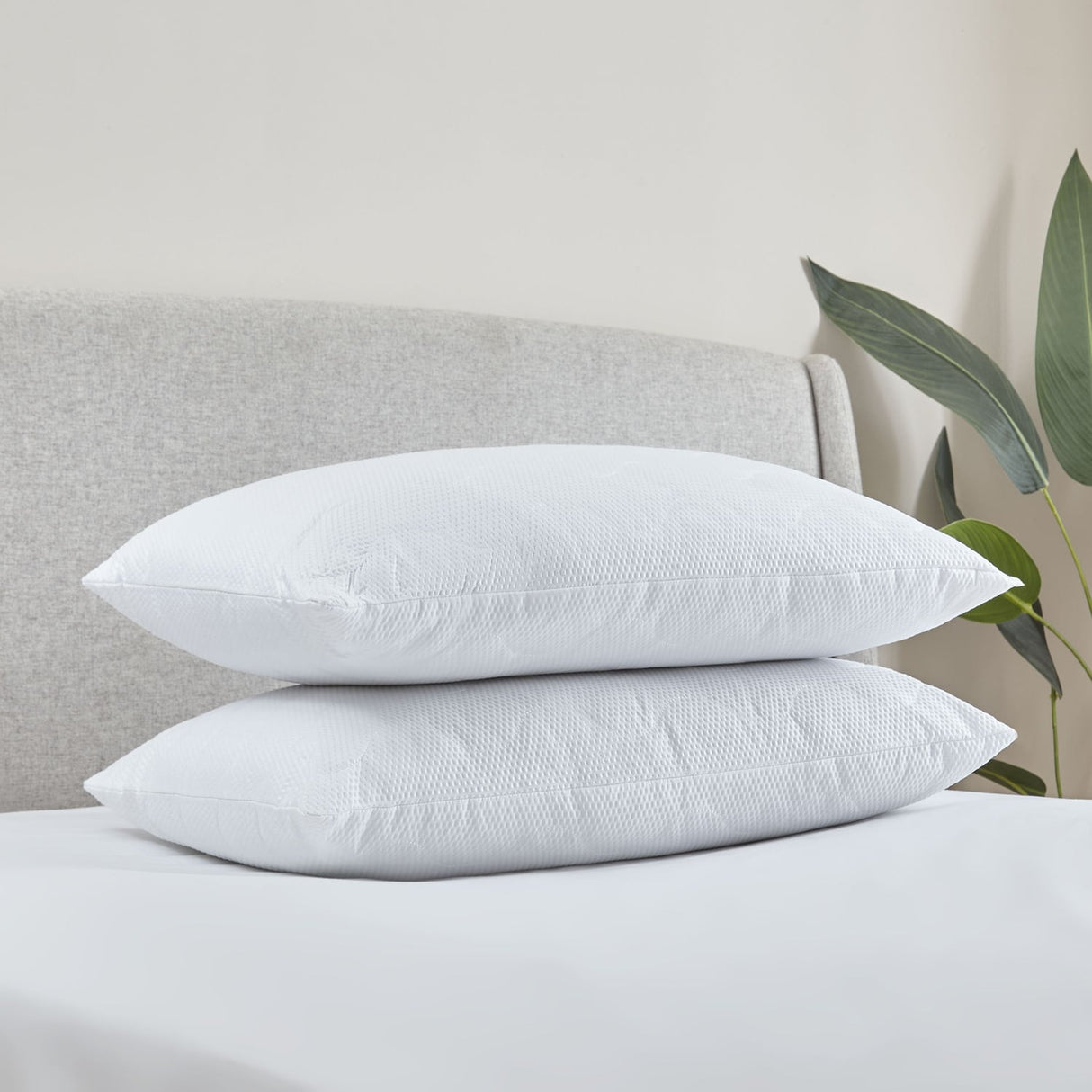 Catherine Lansfield Luxury Quilted Comfort Embossed Pillow - White - Luxury Quilted Comfort Embossed Pillow