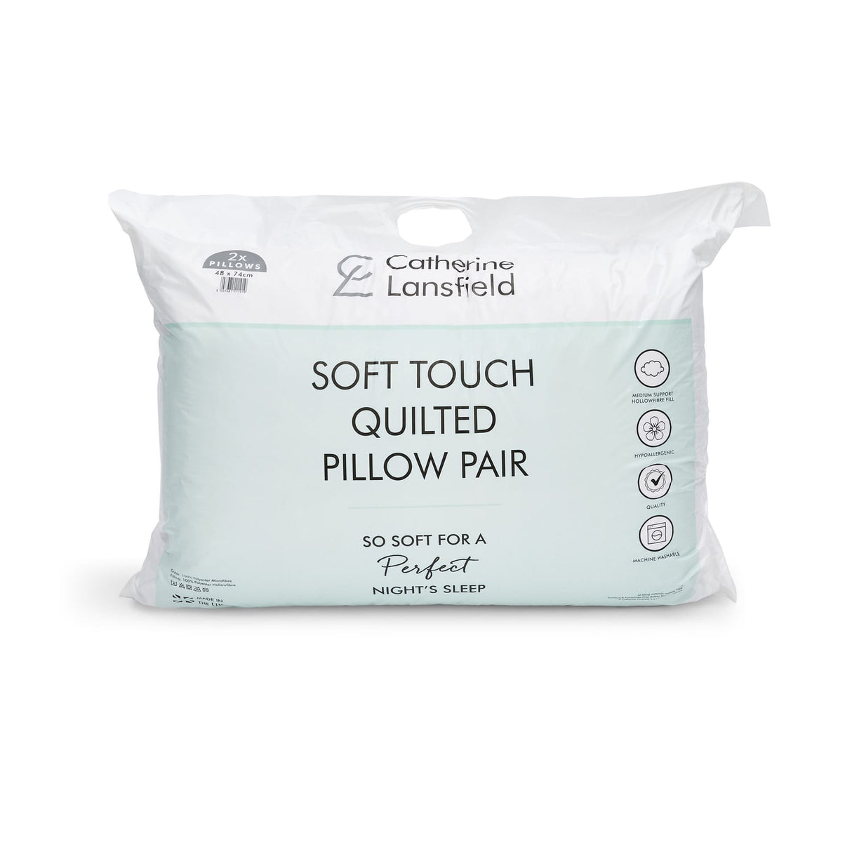 Catherine Lansfield Luxury Quilted Comfort Embossed Pillow - White - Luxury Quilted Comfort Embossed Pillow