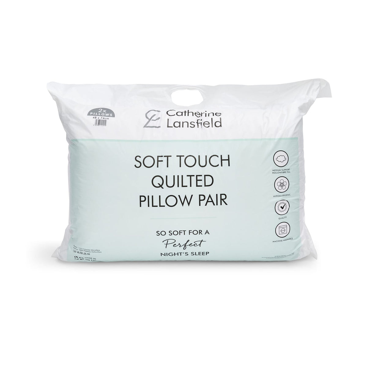 Catherine Lansfield Soft Touch Quilted Pillows - Luxury Quilted Comfort Embossed Pillow