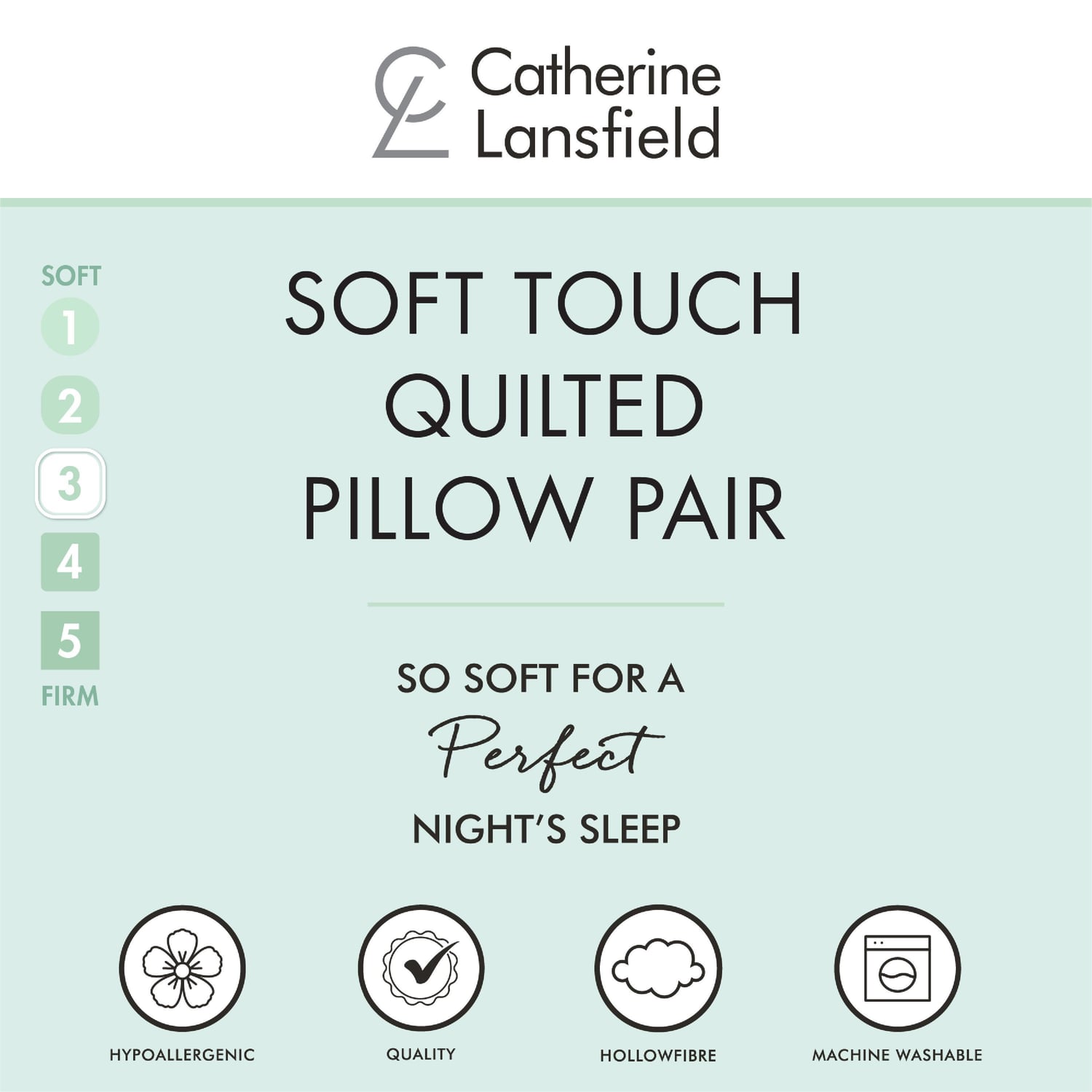 Catherine Lansfield Luxury Quilted Comfort Embossed Pillow - White - Luxury Quilted Comfort Embossed Pillow