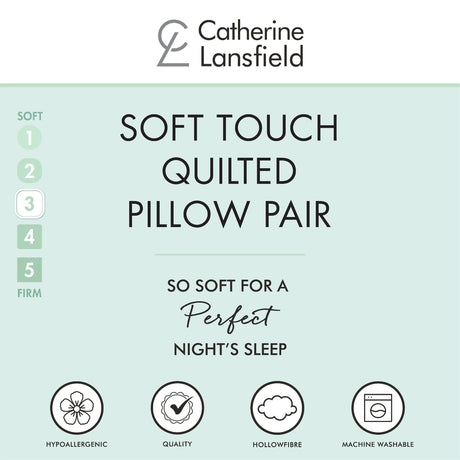 Catherine Lansfield Luxury Quilted Comfort Embossed Pillow - White - Luxury Quilted Comfort Embossed Pillow