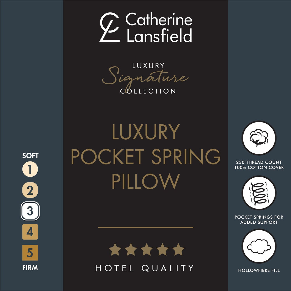 Catherine Lansfield Luxury Pocket Spring Pillow - Luxury Pocket Spring Pillow