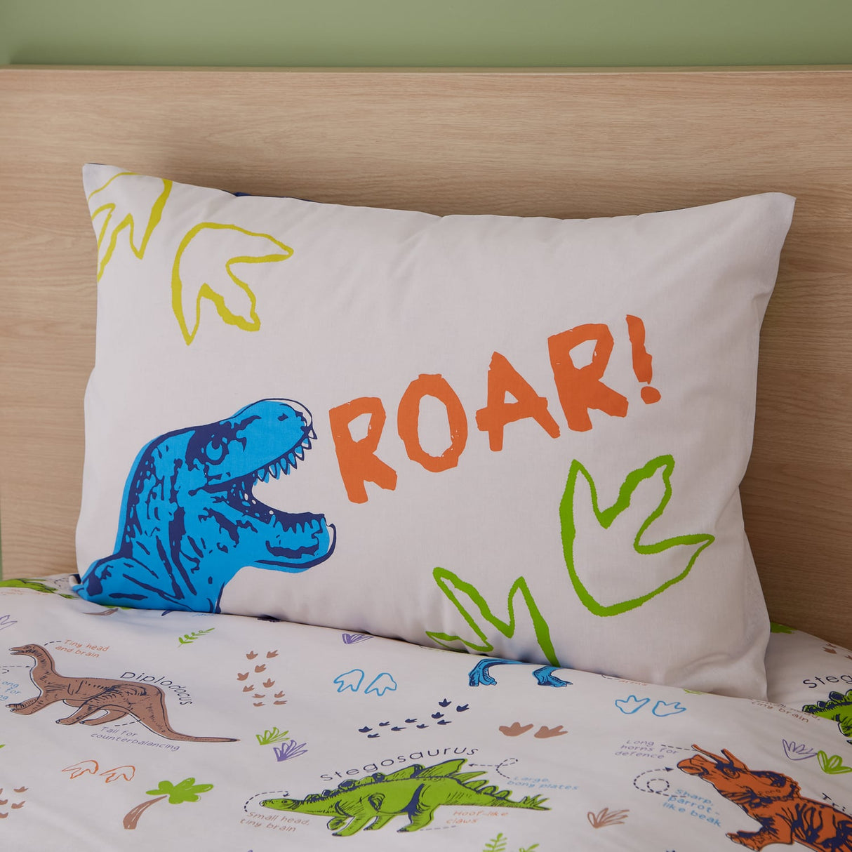 Catherine Lansfield Prehistoric Dinosaurs Duvet Cover Set - Prehistoric Dinosaur Duvet Set