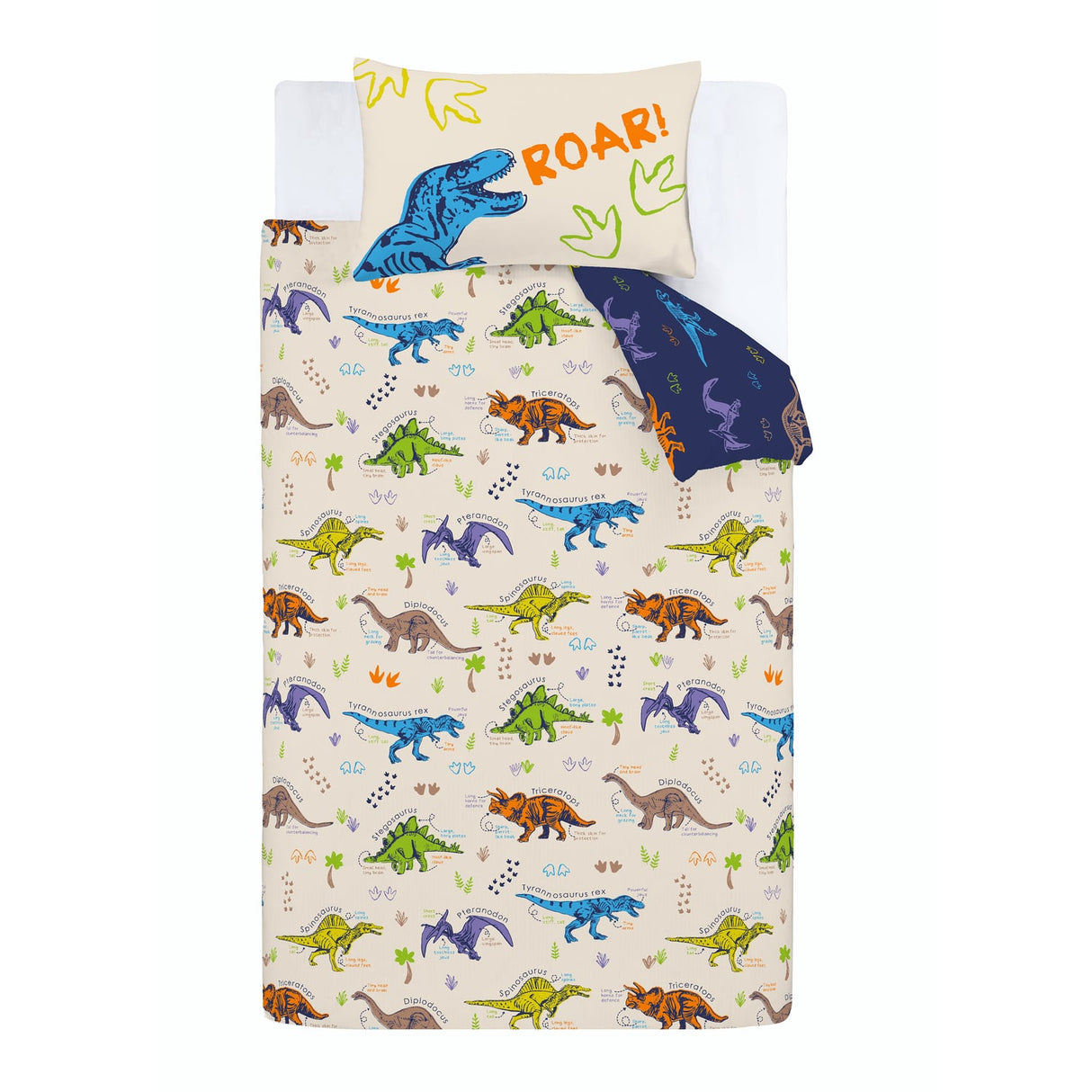 Catherine Lansfield Prehistoric Dinosaurs Duvet Cover Set - Prehistoric Dinosaur Duvet Set