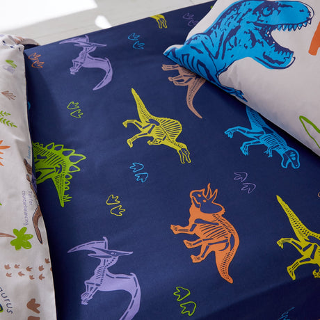 Catherine Lansfield Prehistoric Dinosaurs 25cm Deep Fitted Sheet