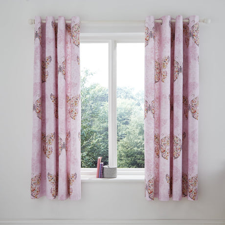 Catherine Lansfield Enchanted Butterfly Kids Eyelet Curtains Polycotton - Enchanted Butterfly Curtains