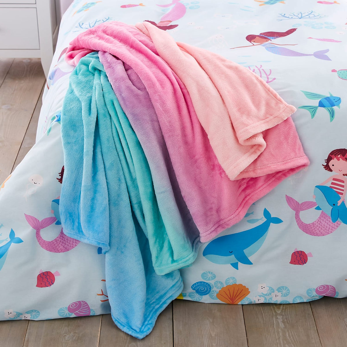Catherine Lansfield Mermaid Cosy Kids Throw - Mermaid Throw