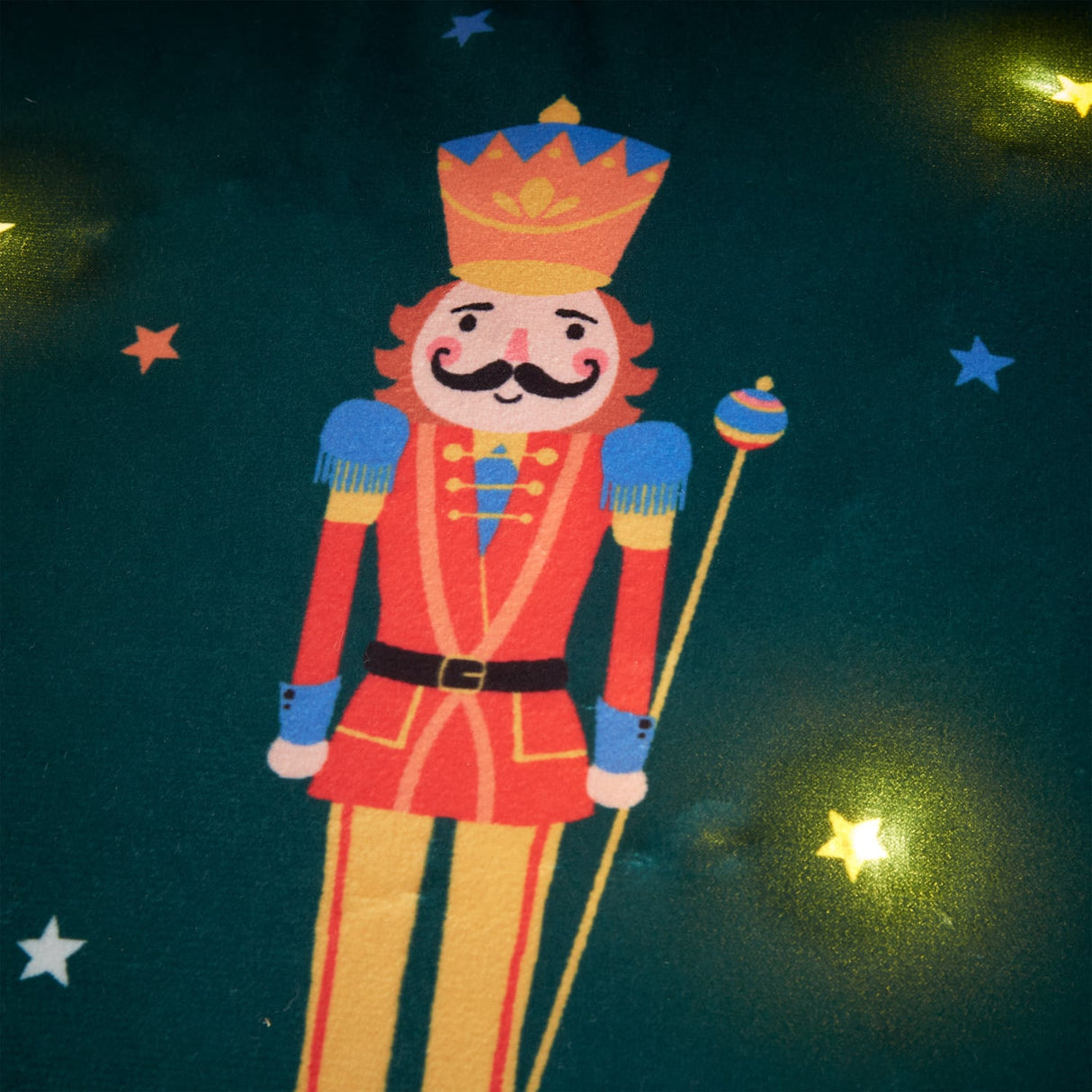 Catherine Lansfield Christmas Nutcracker Light Up Filled Cushion - Christmas Nutcracker Cushion
