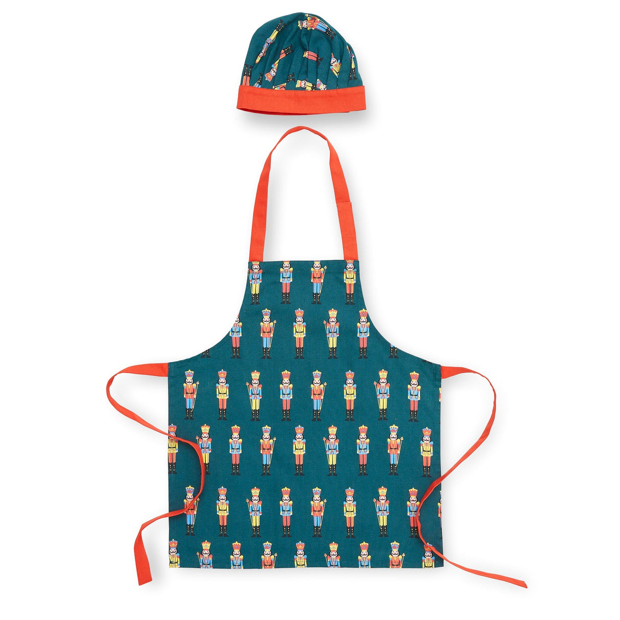 Catherine Lansfield Nutcracker Christmas Cotton Apron - Nutcracker Kids Hat And Apron