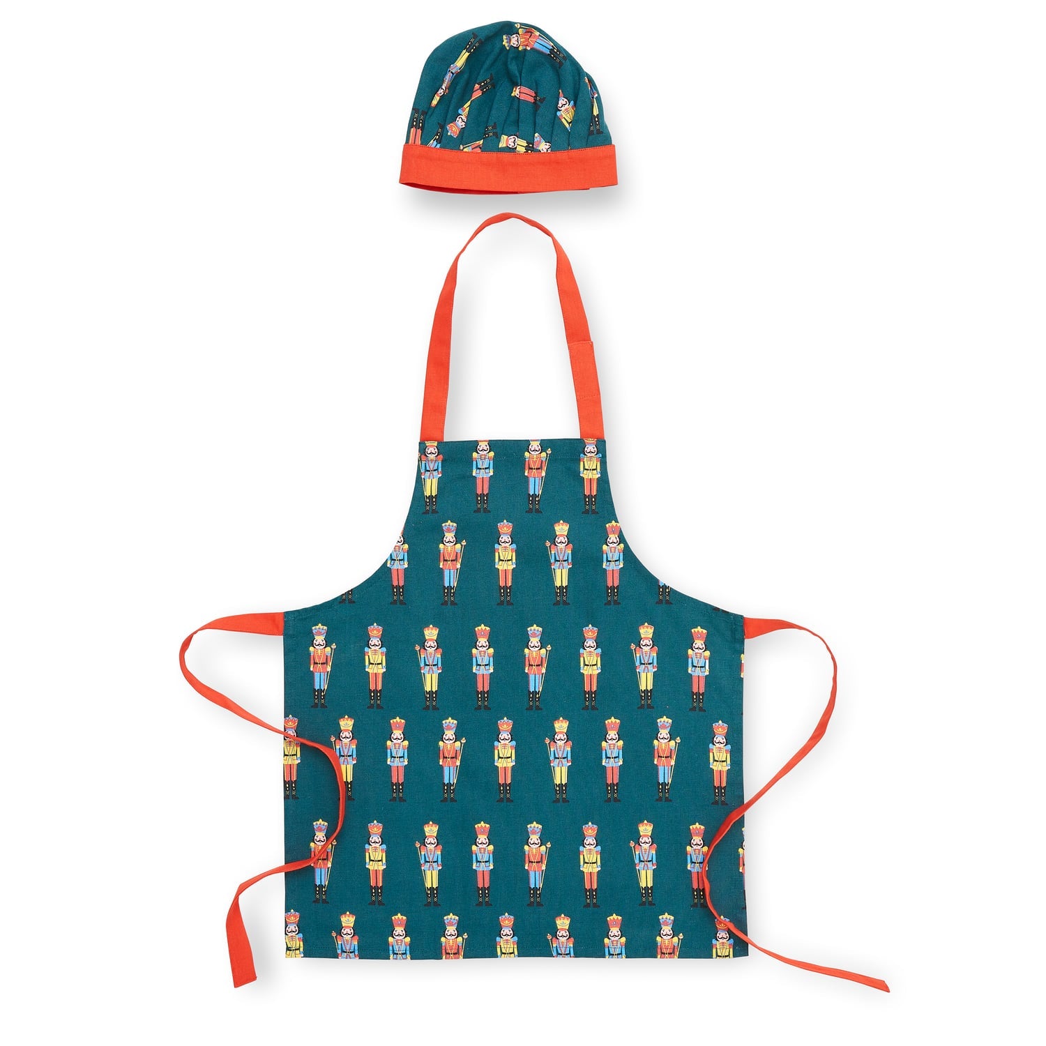 Catherine Lansfield Nutcracker Christmas Cotton Apron - Nutcracker Kids Hat And Apron